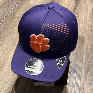 Clemson Tigers Fitted Hat Memory Foam‎ Logo Embroidered NCAA ACC Purple Orange
